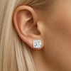 Natural Cushion Diamond Stud Earrings - GROMOV