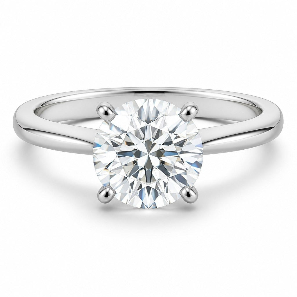 Round flawless diamond ring by GROMOV, D color and FL clarity
