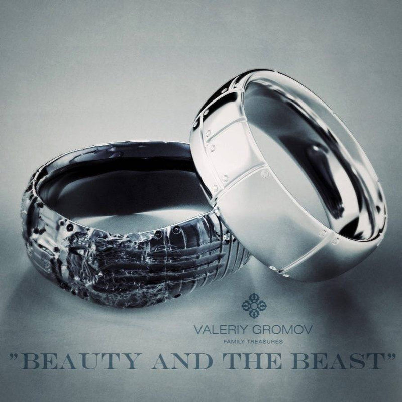 Beauty & The Beast Wedding Rings | GROMOV Jewelry