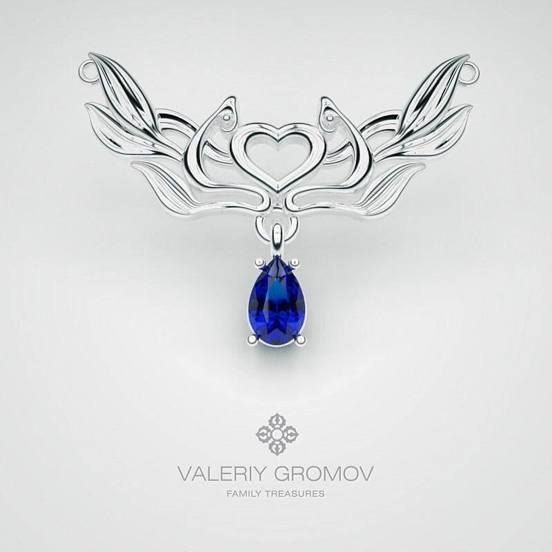 elven necklace - sapphire - GROMOV