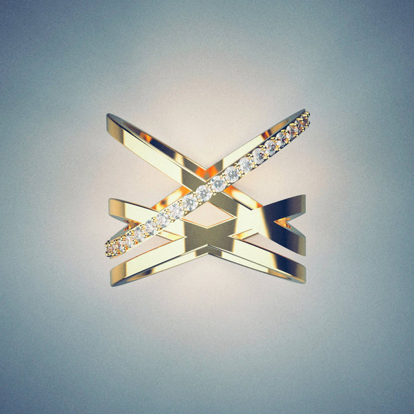 Diamonds Ring - yellow gold - GROMOV