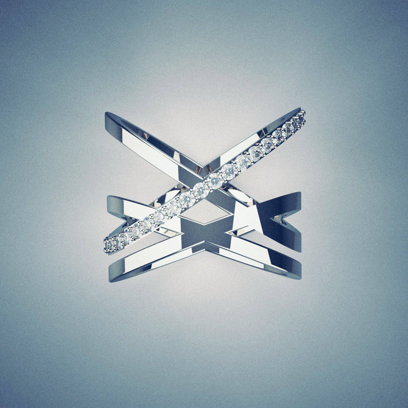 Diamonds Ring - white gold - GROMOV