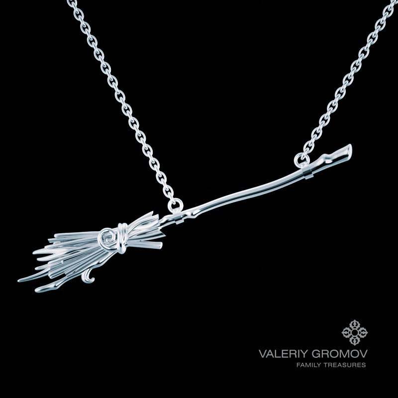 Broom Necklace side view | GROMOV Jewelry