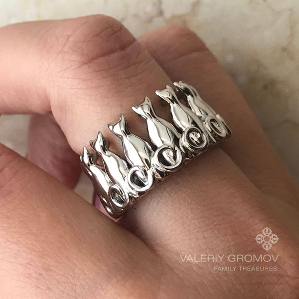 Circle of Trust cats ring - white gold - GROMOV