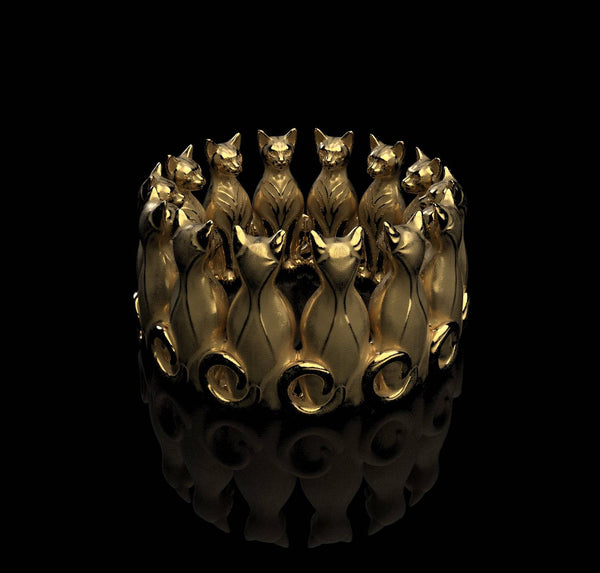 Circle of Trust cats ring - yellow gold - GROMOV