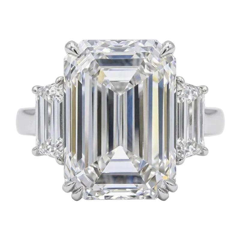 emerald cut diamond engagement ring in platinum - 2.25ct D/VS1 GIA certified by GROMOV