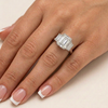 emerald cut diamond engagement ring on hand - 2.25ct D/VS1 GIA certified platinum ring by GROMOV
