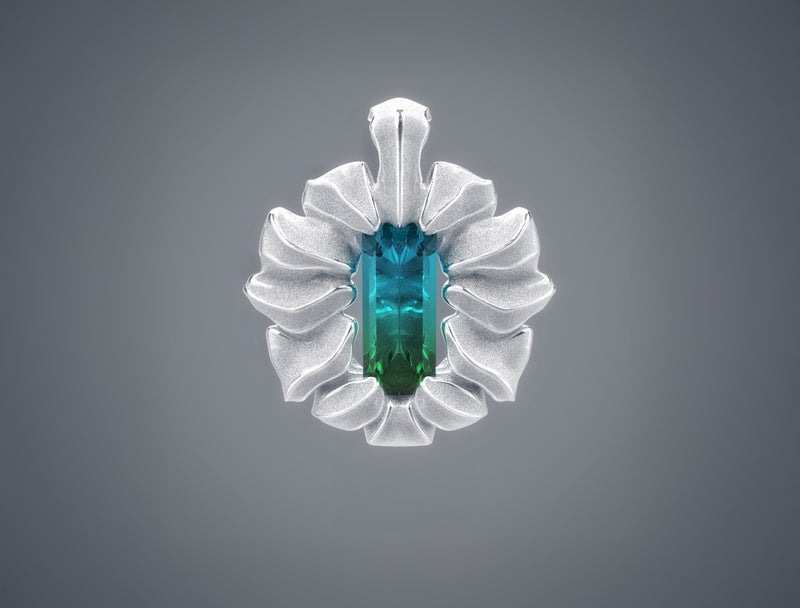 Bespoke jewel design with aquamarine gemstone - GROMOV boutique