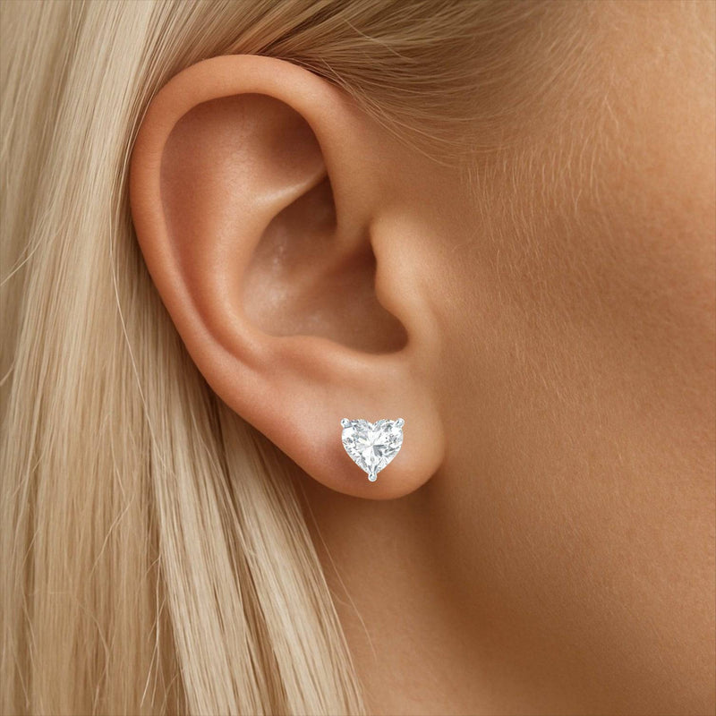 Natural Heart Diamond Stud Earring - GROMOV