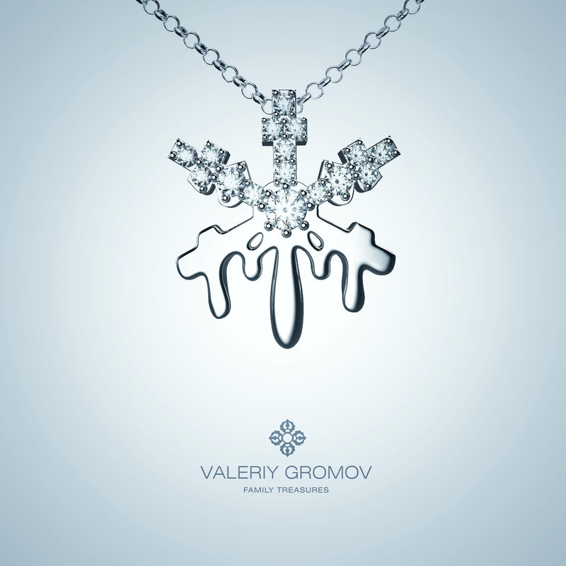 Melting Snow Necklace - White Gold | GROMOV Jewelry