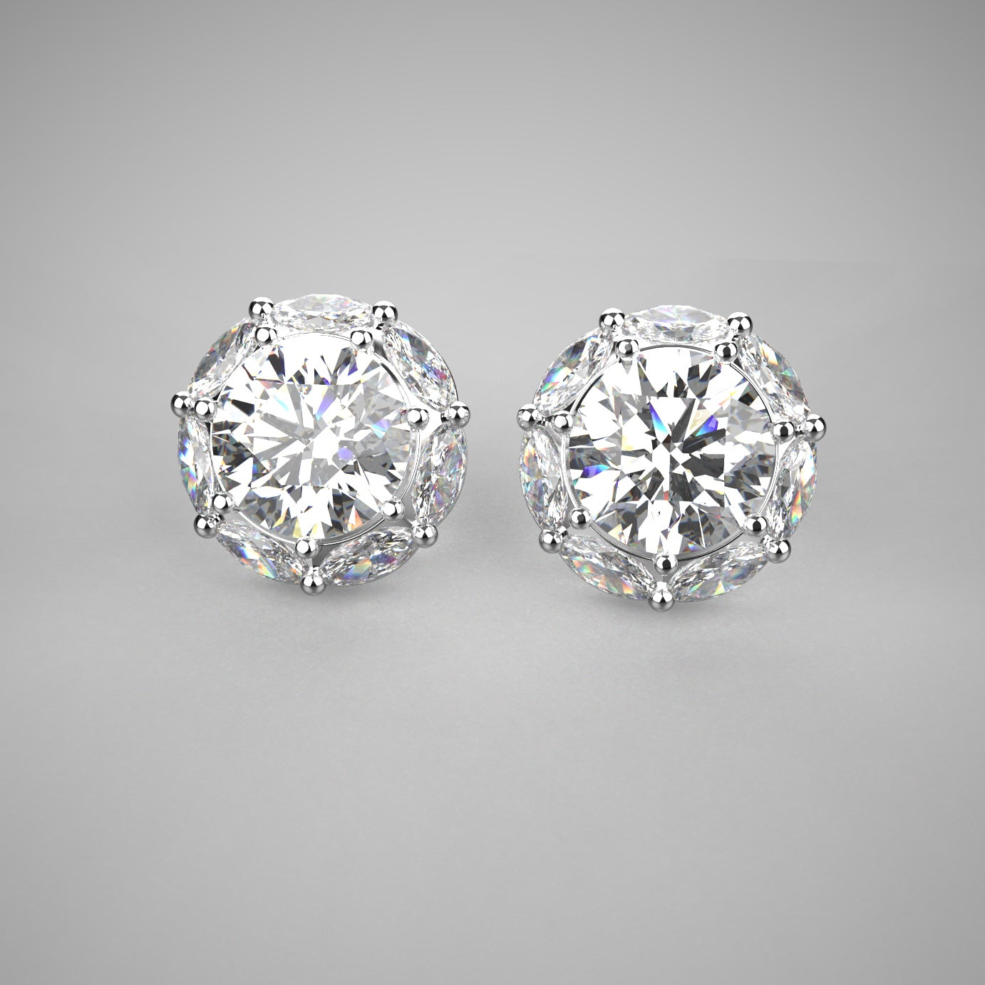 Rondo Diamond Stud Earrings