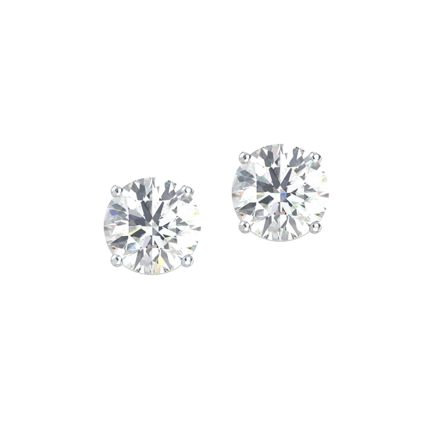 Natural Round Diamond Stud Earrings - GROMOV