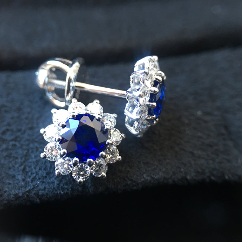 Blue Sapphire Studs | GROMOV Jewelry