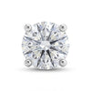 Natural round single diamond stud earring in 18K palladium white gold