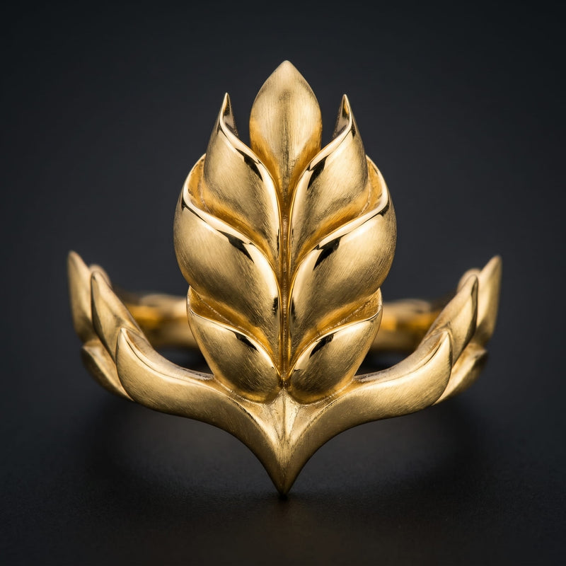 Wheat Ring - Gold Botanical Ring by GROMOV