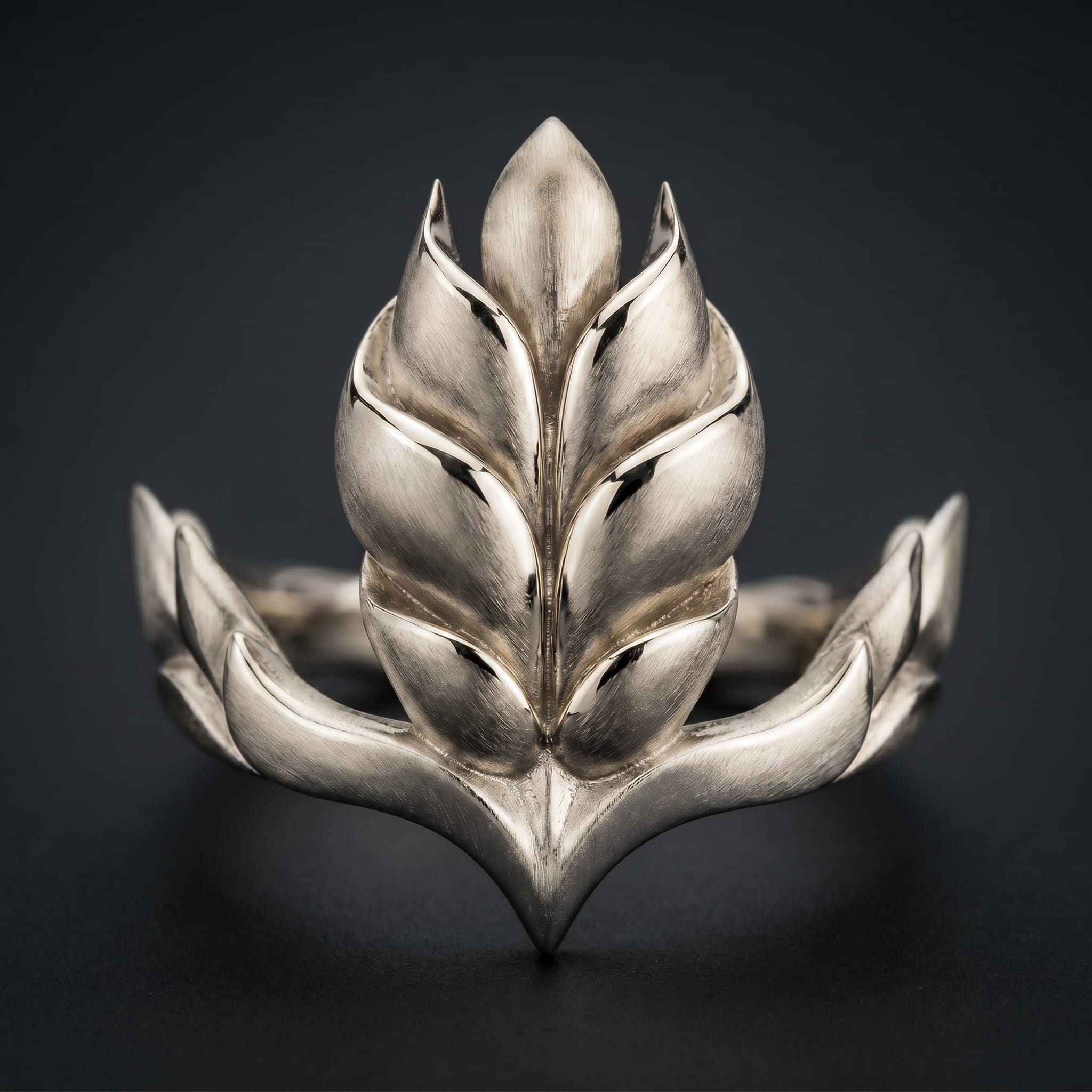 Wheat Ring in White Gold - Botanical Ring by GROMOV