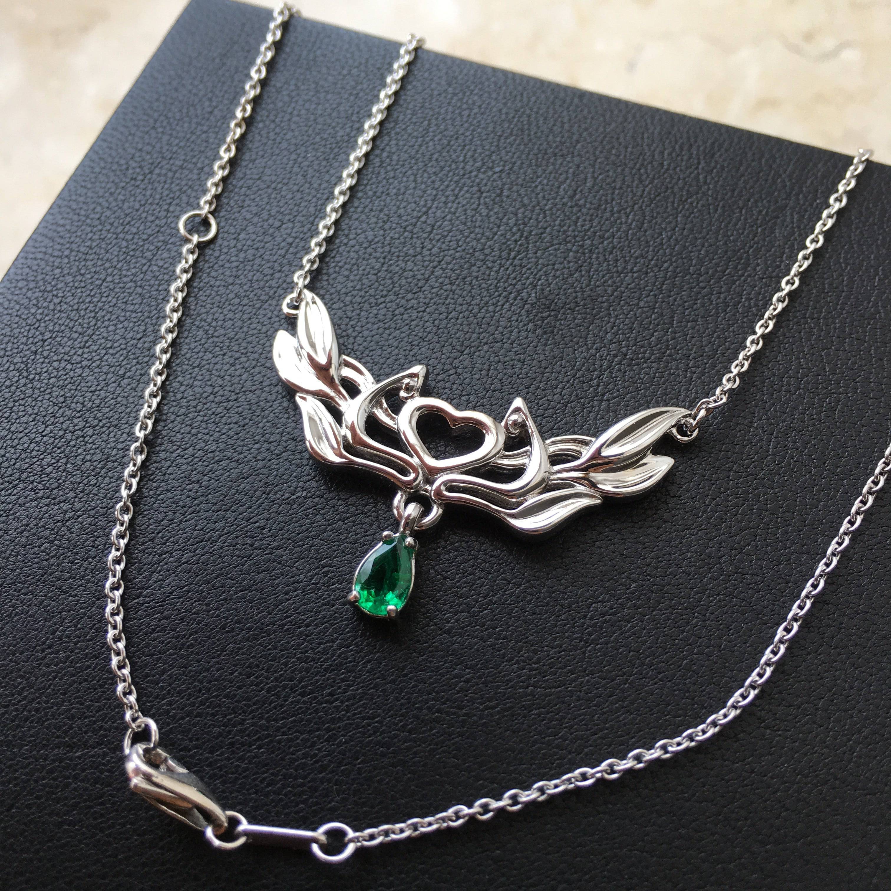 elven necklace - emerald - GROMOV